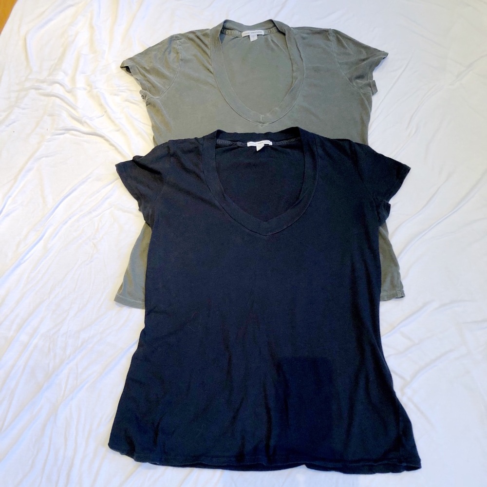 Two James Perse V-Neck t-shirts size 2 medium